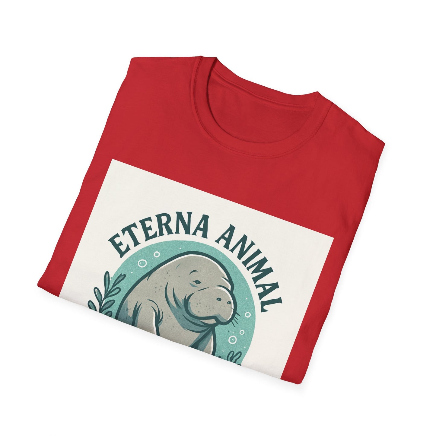 Eterna Animal Manatee Tee, Unisex Softstyle T-Shirt, Eco-Friendly Gift, Animal Lover Shirt, Nature Lover Apparel, Casual Wear