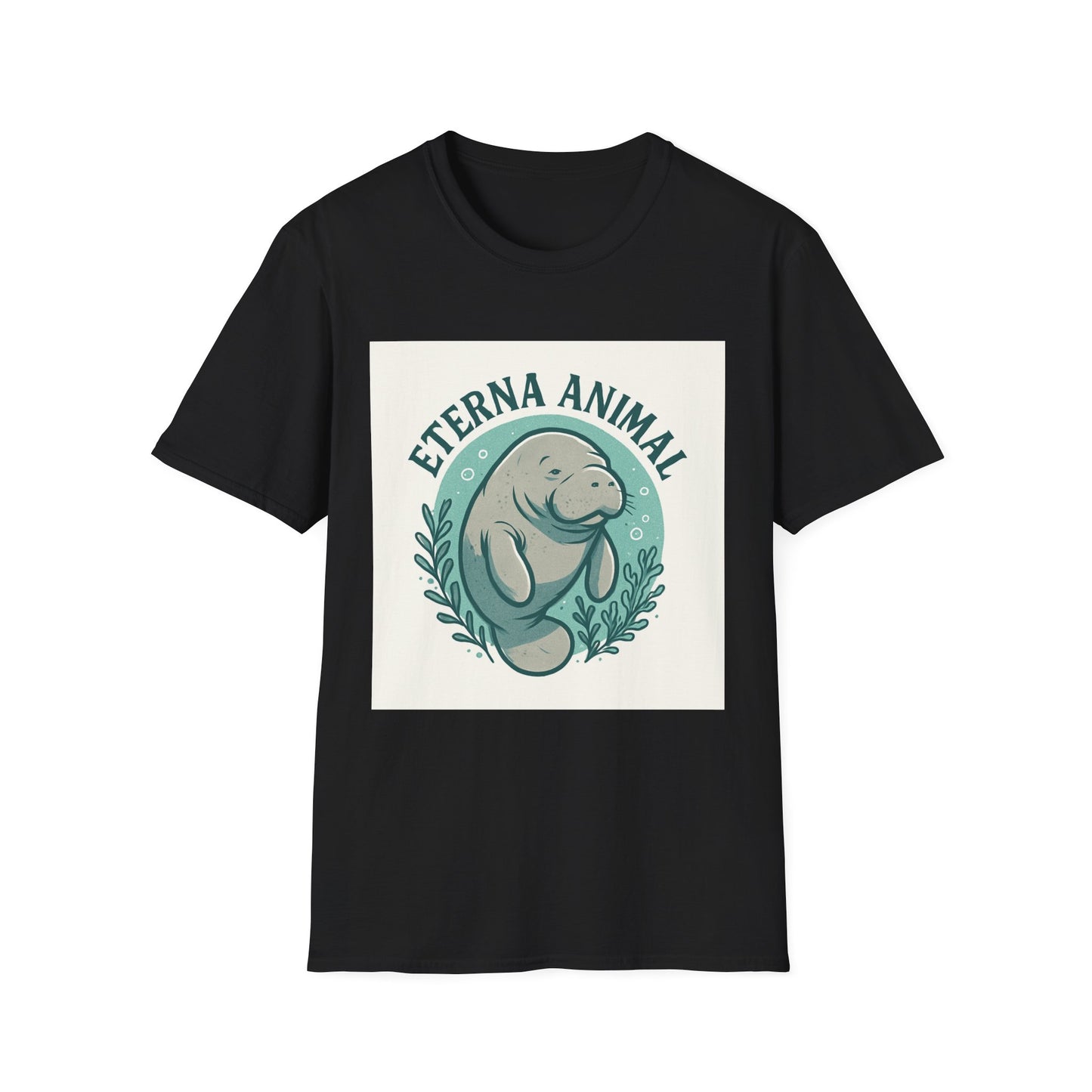 Eterna Animal Manatee Tee, Unisex Softstyle T-Shirt, Eco-Friendly Gift, Animal Lover Shirt, Nature Lover Apparel, Casual Wear