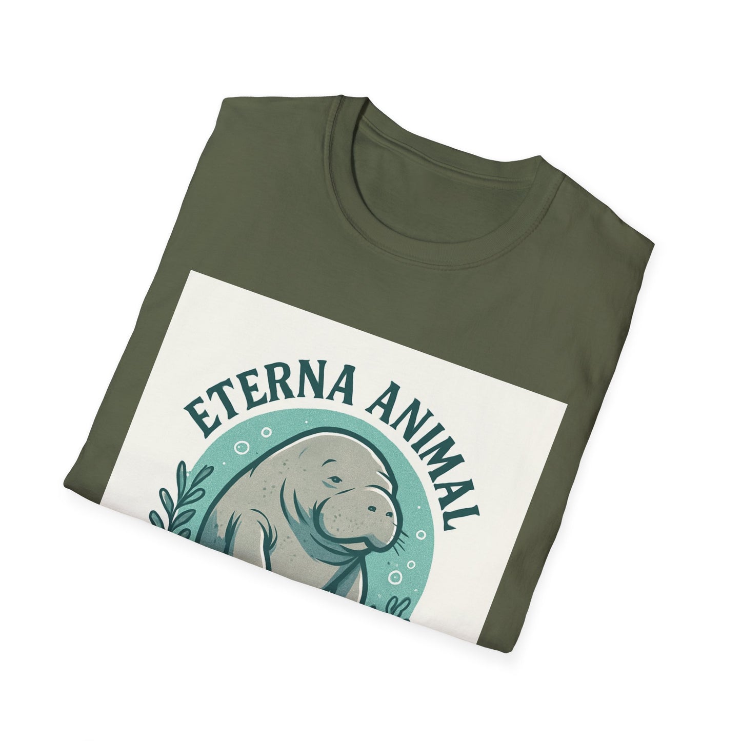 Eterna Animal Manatee Tee, Unisex Softstyle T-Shirt, Eco-Friendly Gift, Animal Lover Shirt, Nature Lover Apparel, Casual Wear