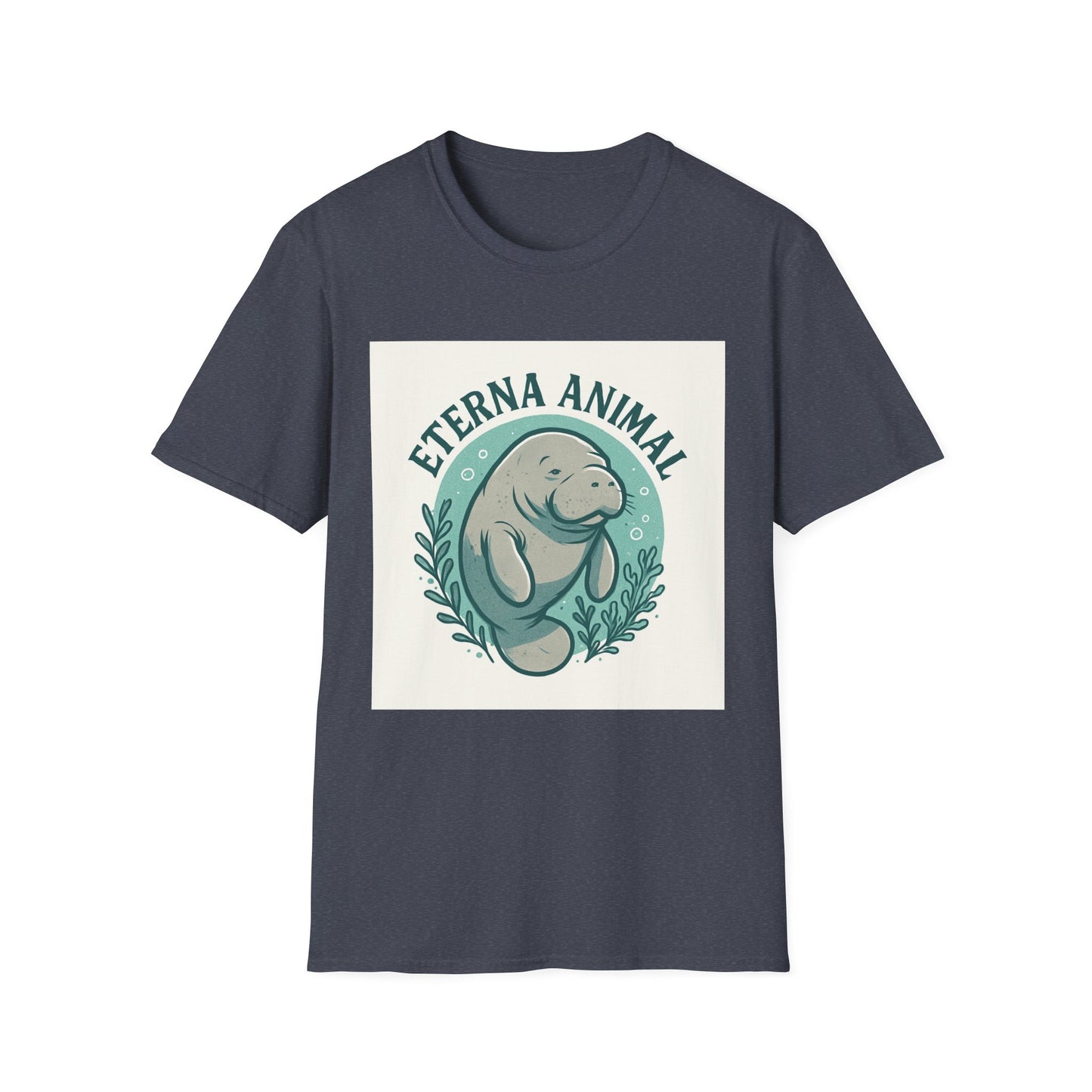Eterna Animal Manatee Tee, Unisex Softstyle T-Shirt, Eco-Friendly Gift, Animal Lover Shirt, Nature Lover Apparel, Casual Wear