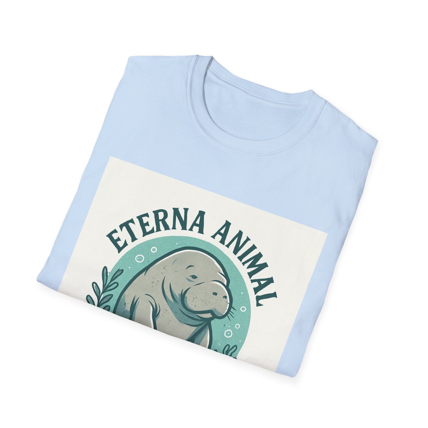 Eterna Animal Manatee Tee, Unisex Softstyle T-Shirt, Eco-Friendly Gift, Animal Lover Shirt, Nature Lover Apparel, Casual Wear