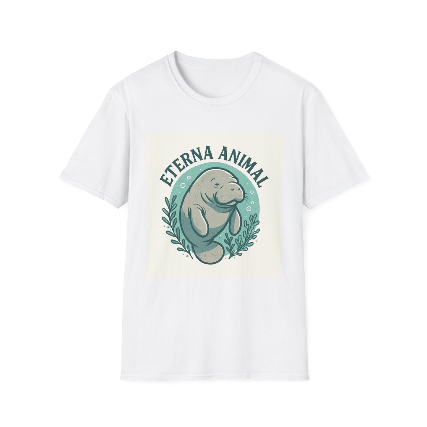 Eterna Animal Manatee Tee, Unisex Softstyle T-Shirt, Eco-Friendly Gift, Animal Lover Shirt, Nature Lover Apparel, Casual Wear