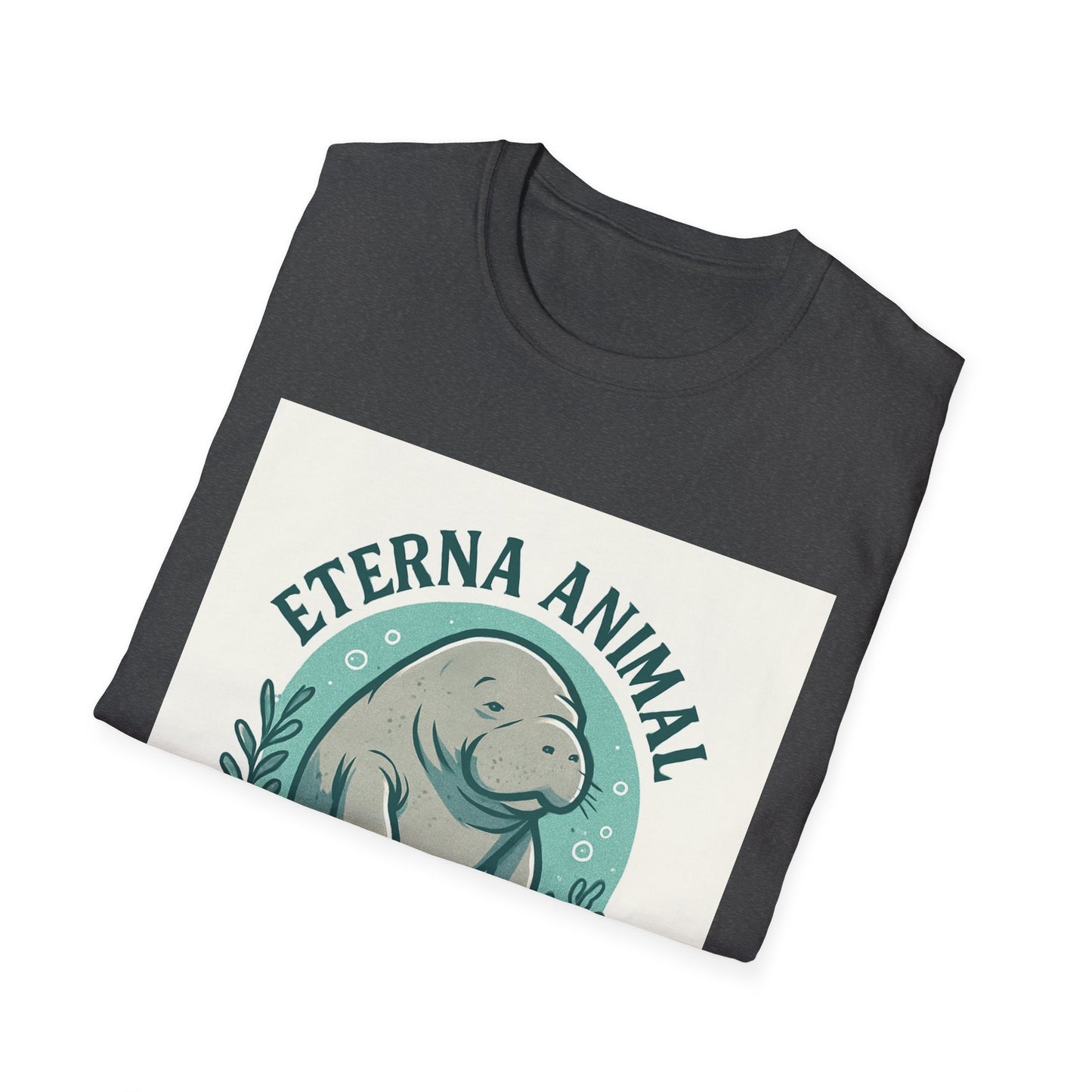 Eterna Animal Manatee Tee, Unisex Softstyle T-Shirt, Eco-Friendly Gift, Animal Lover Shirt, Nature Lover Apparel, Casual Wear