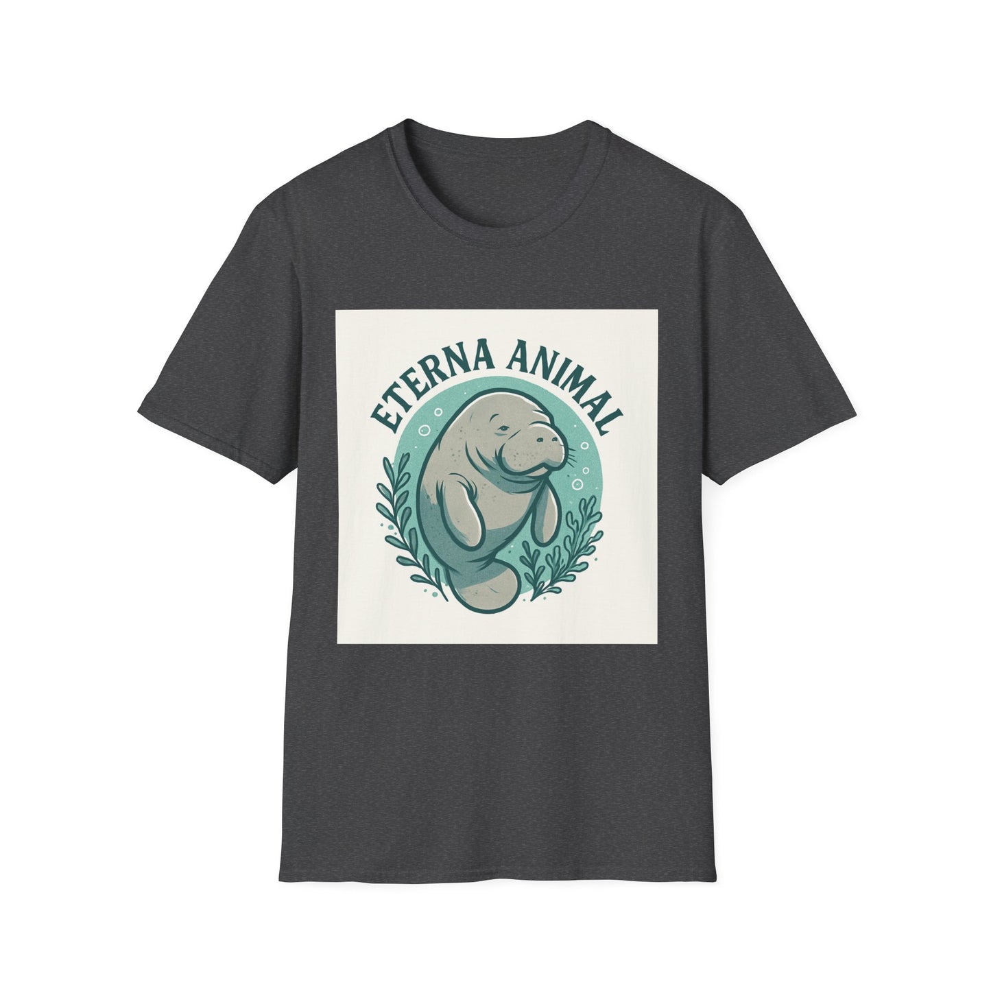 Eterna Animal Manatee Tee, Unisex Softstyle T-Shirt, Eco-Friendly Gift, Animal Lover Shirt, Nature Lover Apparel, Casual Wear