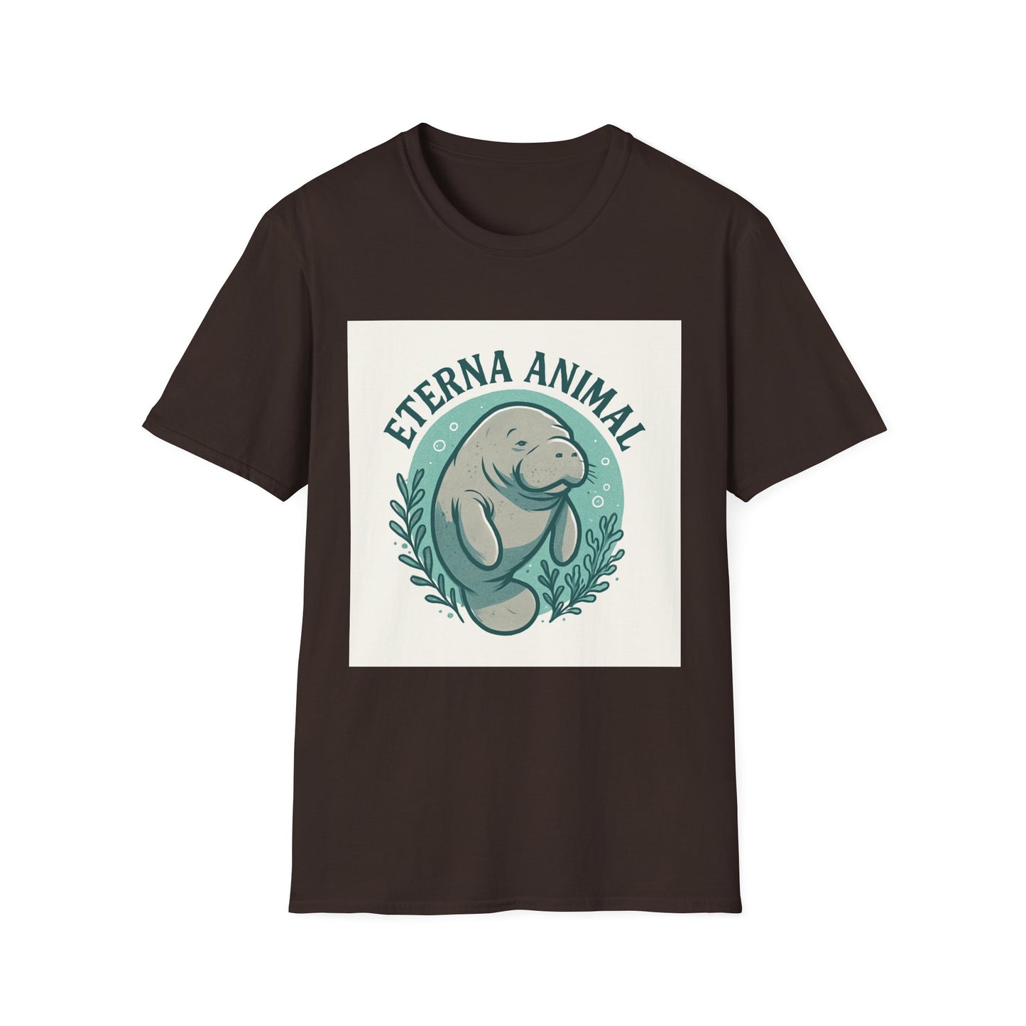 Eterna Animal Manatee Tee, Unisex Softstyle T-Shirt, Eco-Friendly Gift, Animal Lover Shirt, Nature Lover Apparel, Casual Wear