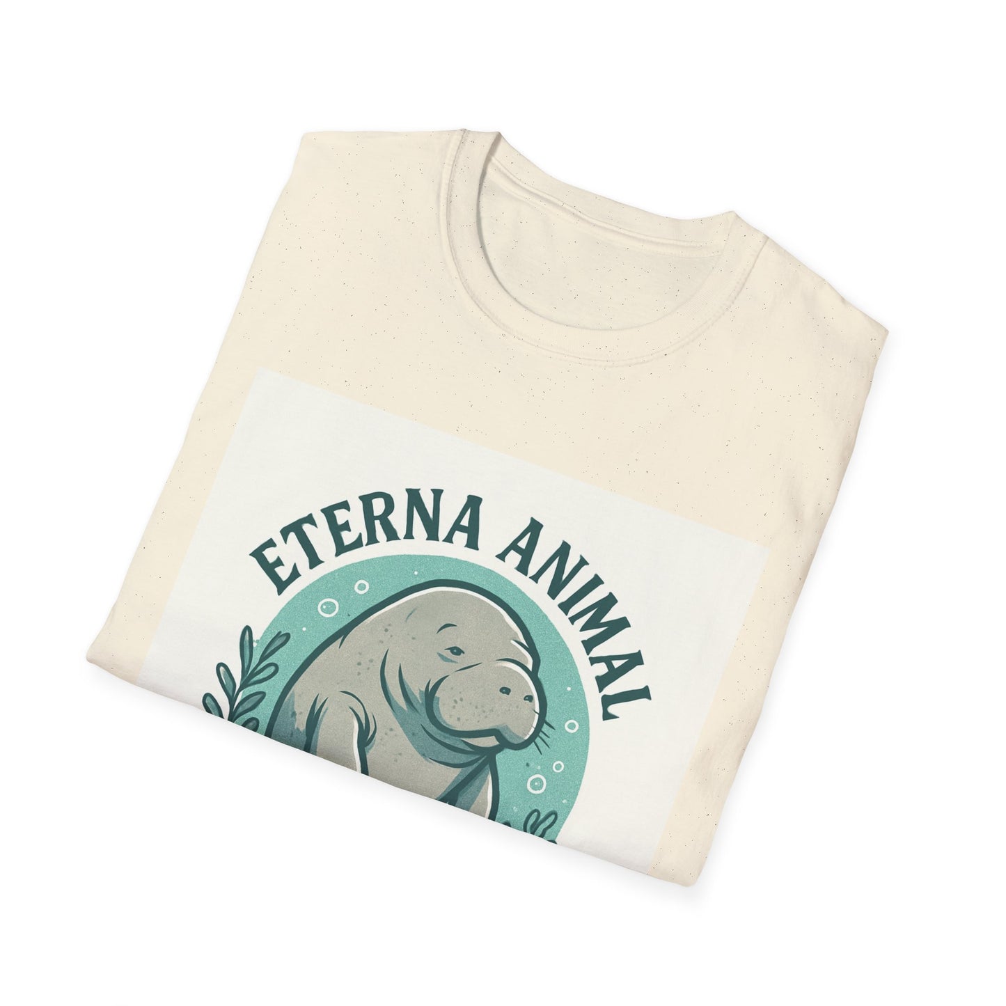 Eterna Animal Manatee Tee, Unisex Softstyle T-Shirt, Eco-Friendly Gift, Animal Lover Shirt, Nature Lover Apparel, Casual Wear