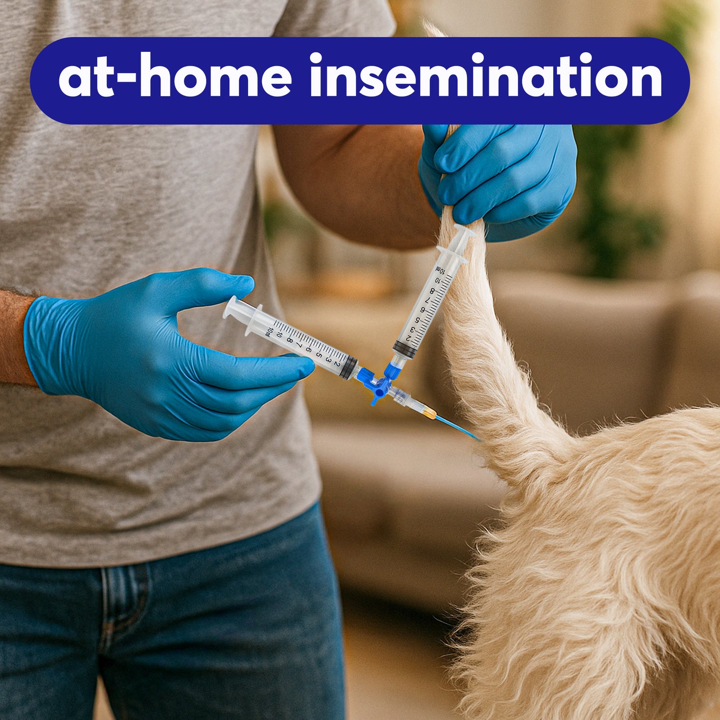 3-Way Canine Breeding Kit – Complete Set for Semen Collection and Insemination with Collection Cones, Insemination Rods, Syringes, Tubes, Gloves, Valves & Lubricating Jelly