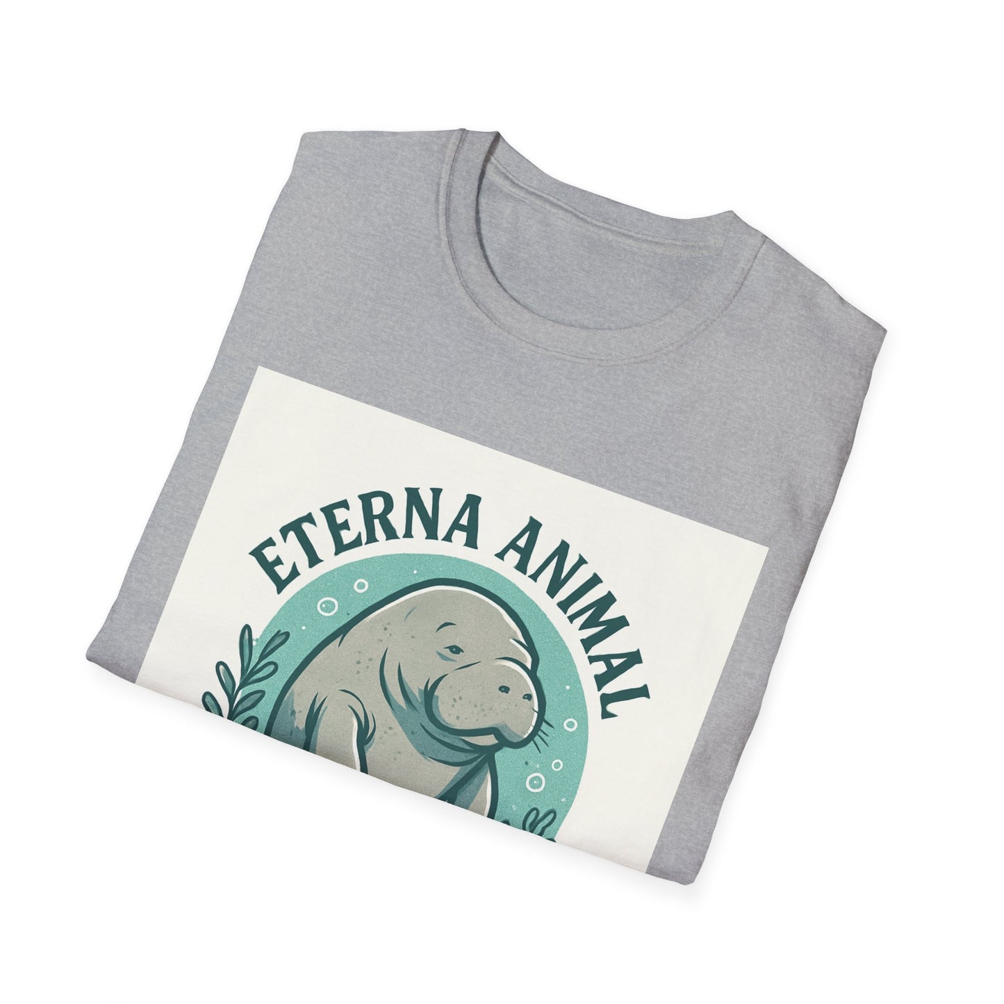 Eterna Animal Manatee Tee, Unisex Softstyle T-Shirt, Eco-Friendly Gift, Animal Lover Shirt, Nature Lover Apparel, Casual Wear