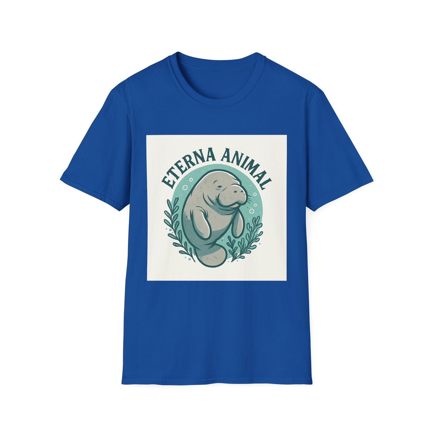 Eterna Animal Manatee Tee, Unisex Softstyle T-Shirt, Eco-Friendly Gift, Animal Lover Shirt, Nature Lover Apparel, Casual Wear