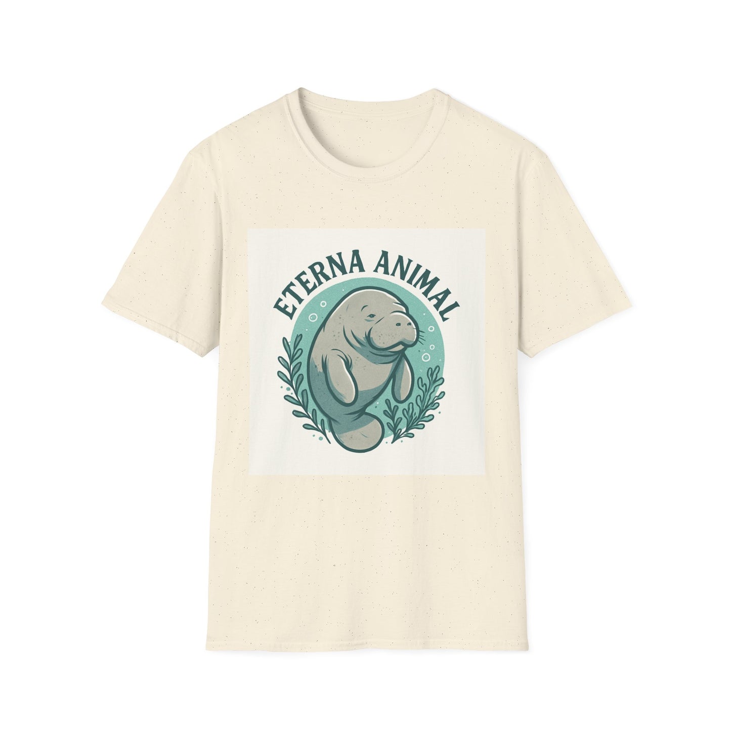 Eterna Animal Manatee Tee, Unisex Softstyle T-Shirt, Eco-Friendly Gift, Animal Lover Shirt, Nature Lover Apparel, Casual Wear