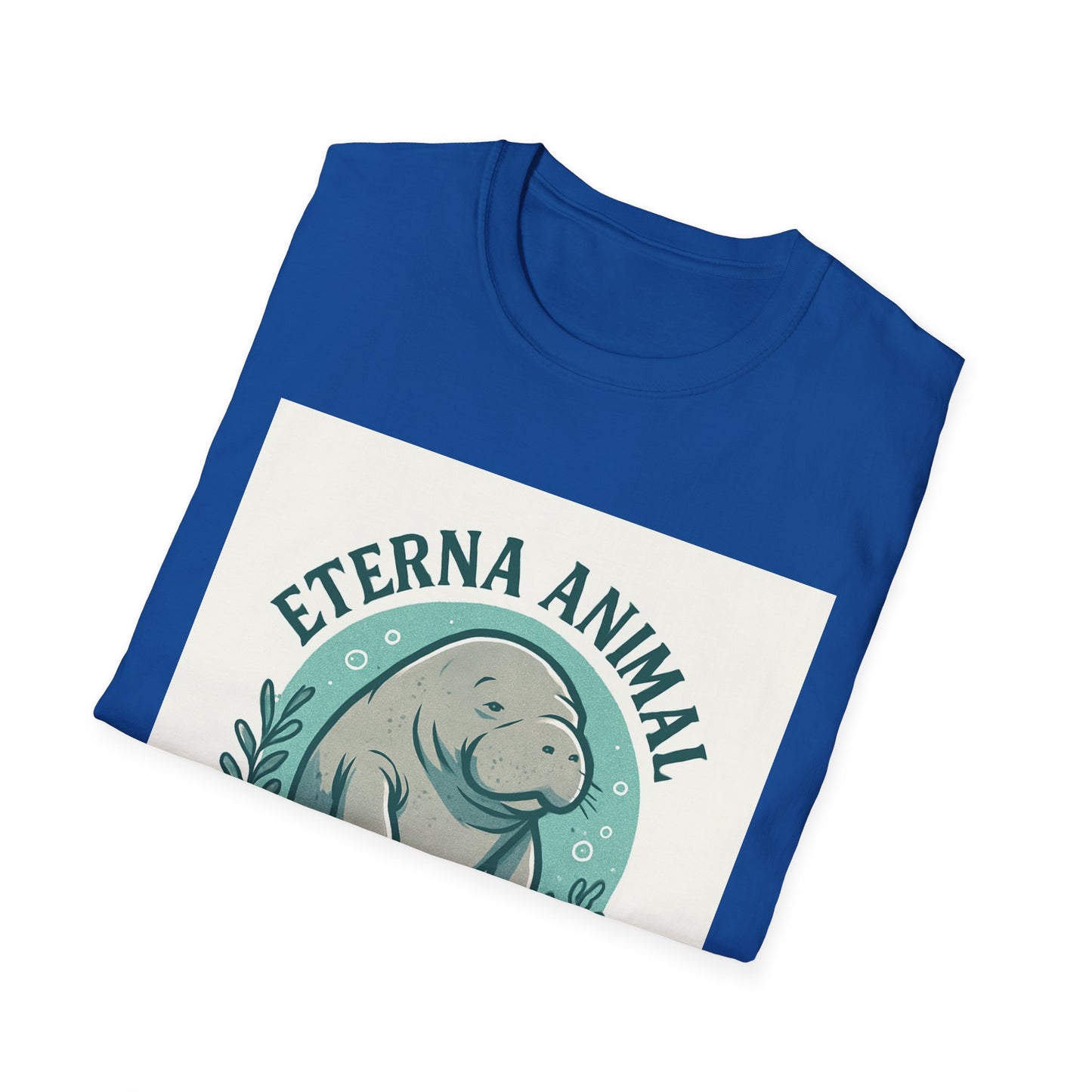 Eterna Animal Manatee Tee, Unisex Softstyle T-Shirt, Eco-Friendly Gift, Animal Lover Shirt, Nature Lover Apparel, Casual Wear