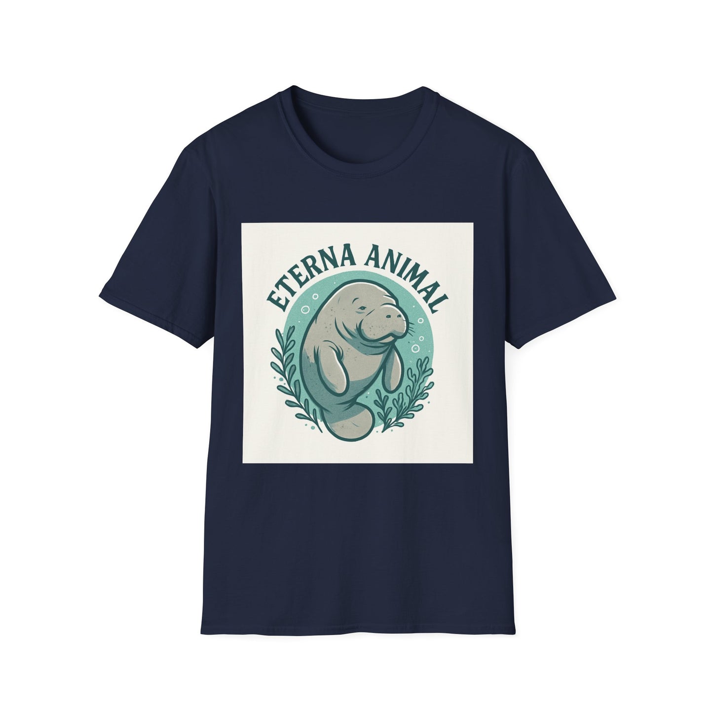 Eterna Animal Manatee Tee, Unisex Softstyle T-Shirt, Eco-Friendly Gift, Animal Lover Shirt, Nature Lover Apparel, Casual Wear