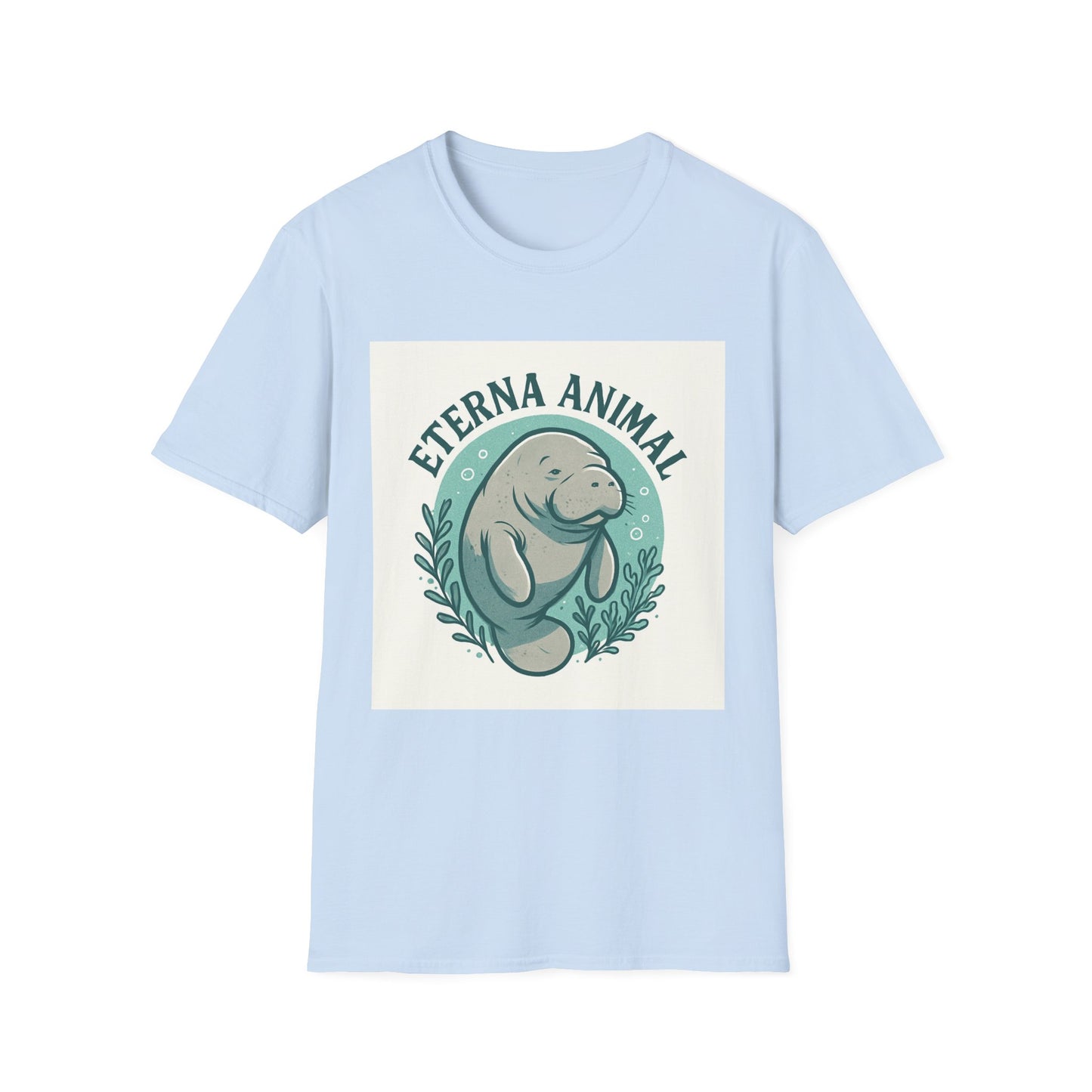 Eterna Animal Manatee Tee, Unisex Softstyle T-Shirt, Eco-Friendly Gift, Animal Lover Shirt, Nature Lover Apparel, Casual Wear