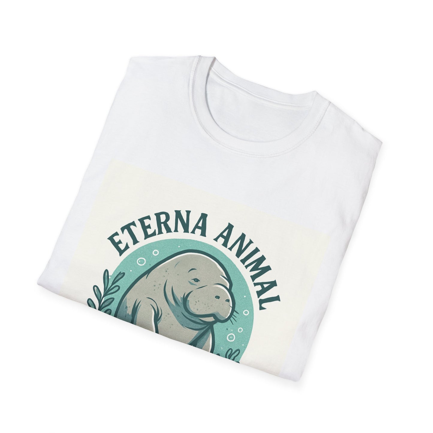 Eterna Animal Manatee Tee, Unisex Softstyle T-Shirt, Eco-Friendly Gift, Animal Lover Shirt, Nature Lover Apparel, Casual Wear