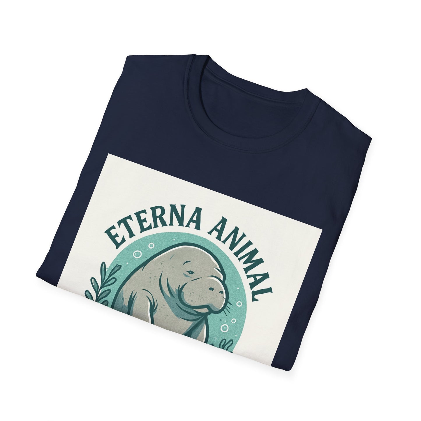 Eterna Animal Manatee Tee, Unisex Softstyle T-Shirt, Eco-Friendly Gift, Animal Lover Shirt, Nature Lover Apparel, Casual Wear