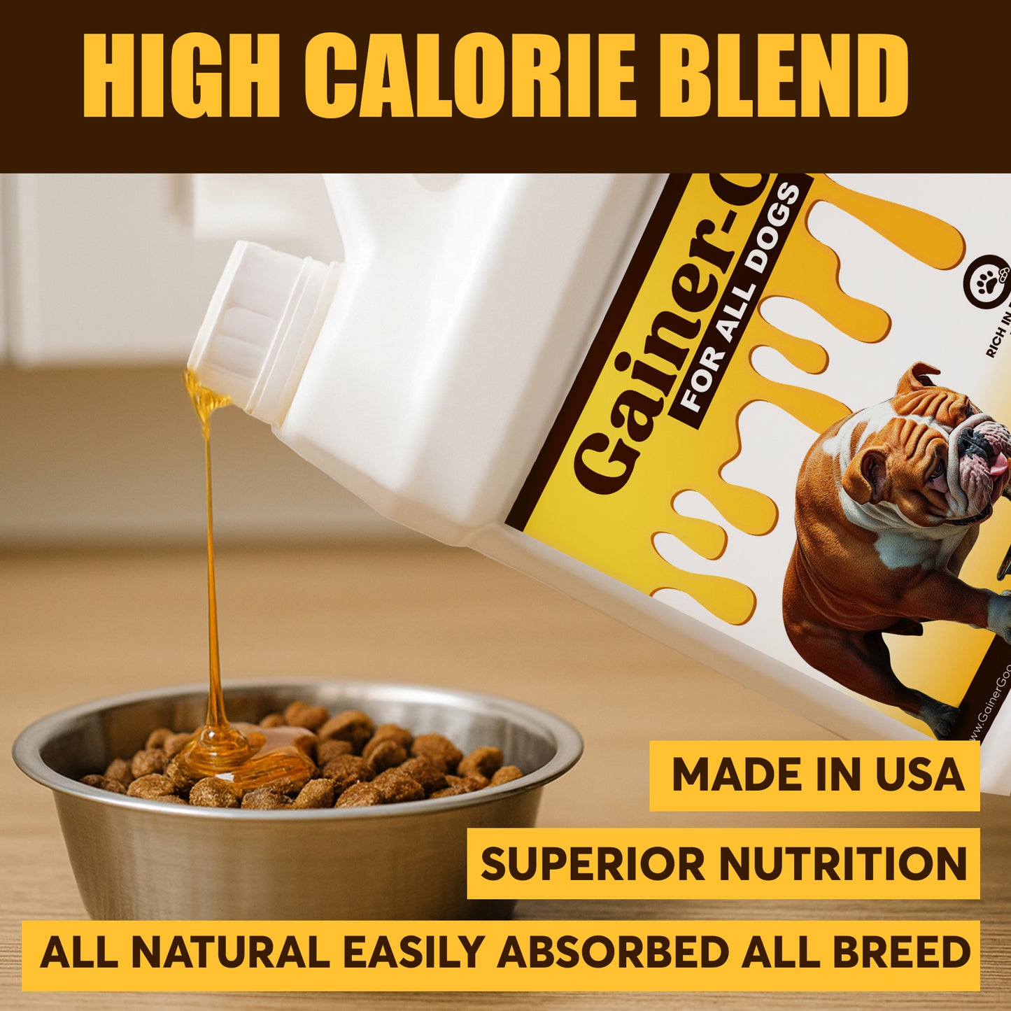1 gallon Gainer-GOO (for All Breeds) High Calorie Fat Liquid Weight Gainer (128oz)