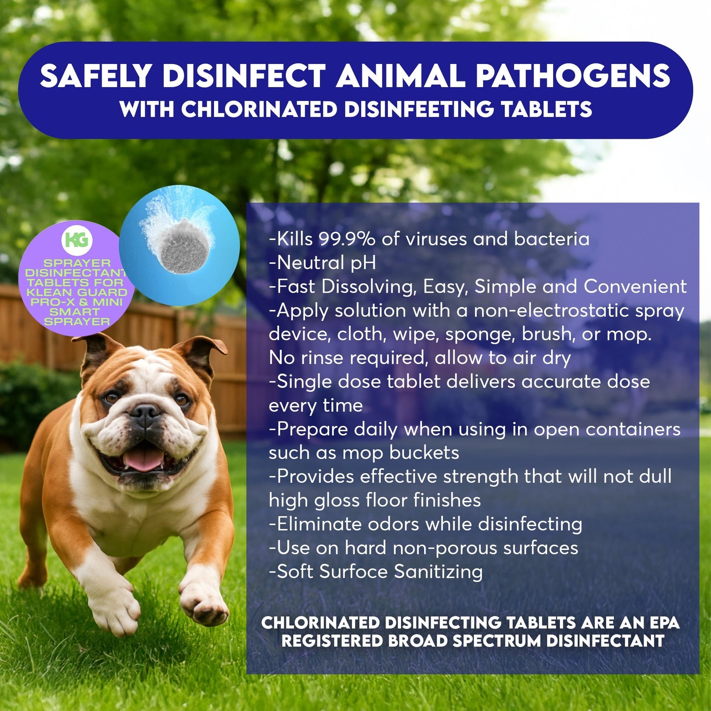 Disinfecting Sprayer Tablets For Klean Guard Pro-X & Mini Smart Sprayer