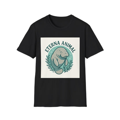 Eterna Animal Manatee Tee, Unisex Softstyle T-Shirt, Eco-Friendly Gift, Animal Lover Shirt, Nature Lover Apparel, Casual Wear
