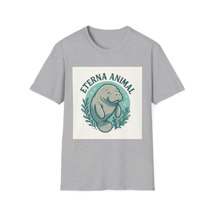 Eterna Animal Manatee Tee, Unisex Softstyle T-Shirt, Eco-Friendly Gift, Animal Lover Shirt, Nature Lover Apparel, Casual Wear