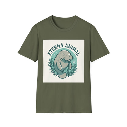 Eterna Animal Manatee Tee, Unisex Softstyle T-Shirt, Eco-Friendly Gift, Animal Lover Shirt, Nature Lover Apparel, Casual Wear