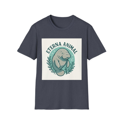 Eterna Animal Manatee Tee, Unisex Softstyle T-Shirt, Eco-Friendly Gift, Animal Lover Shirt, Nature Lover Apparel, Casual Wear