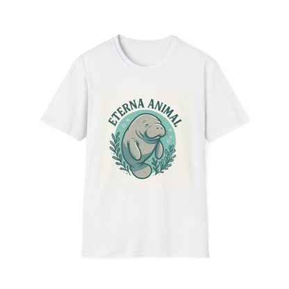 Eterna Animal Manatee Tee, Unisex Softstyle T-Shirt, Eco-Friendly Gift, Animal Lover Shirt, Nature Lover Apparel, Casual Wear
