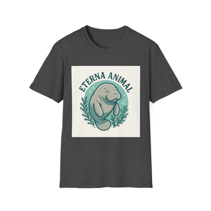 Eterna Animal Manatee Tee, Unisex Softstyle T-Shirt, Eco-Friendly Gift, Animal Lover Shirt, Nature Lover Apparel, Casual Wear