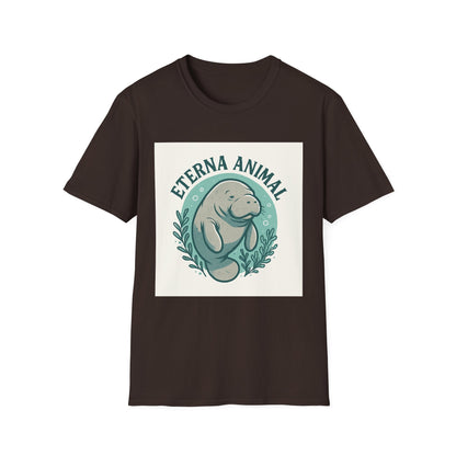 Eterna Animal Manatee Tee, Unisex Softstyle T-Shirt, Eco-Friendly Gift, Animal Lover Shirt, Nature Lover Apparel, Casual Wear
