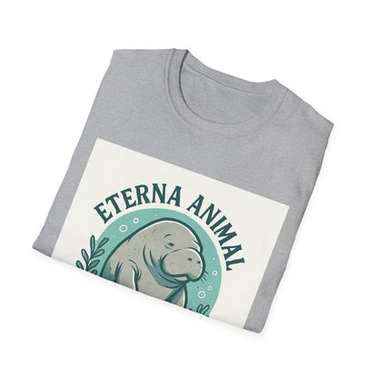 Eterna Animal Manatee Tee, Unisex Softstyle T-Shirt, Eco-Friendly Gift, Animal Lover Shirt, Nature Lover Apparel, Casual Wear