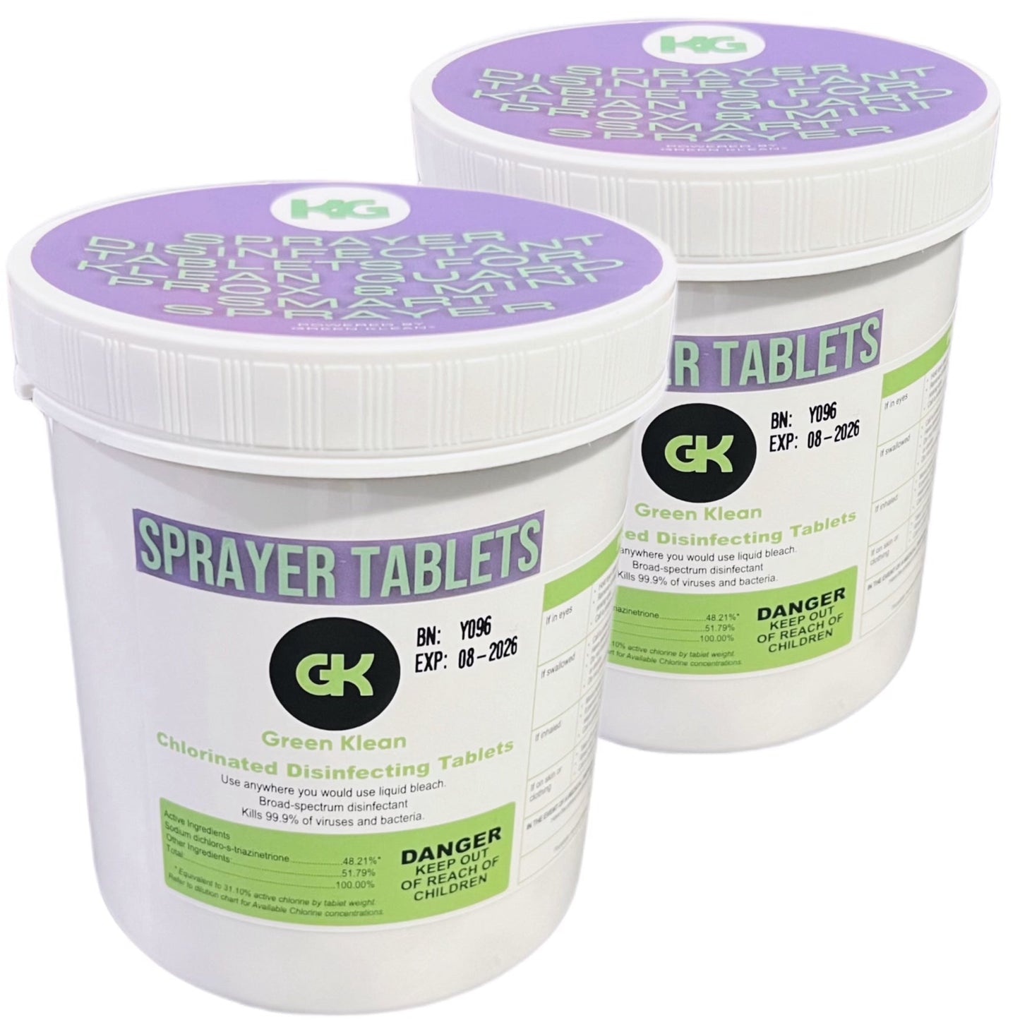 (KENNEL SANITIZER, DISINFECTANT & DEODORIZER TABLETS) Sprayer Tablets For Klean Guard Pro-X & Mini Smart Sprayer