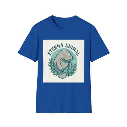 Eterna Animal Manatee Tee, Unisex Softstyle T-Shirt, Eco-Friendly Gift, Animal Lover Shirt, Nature Lover Apparel, Casual Wear
