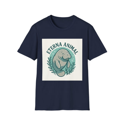 Eterna Animal Manatee Tee, Unisex Softstyle T-Shirt, Eco-Friendly Gift, Animal Lover Shirt, Nature Lover Apparel, Casual Wear