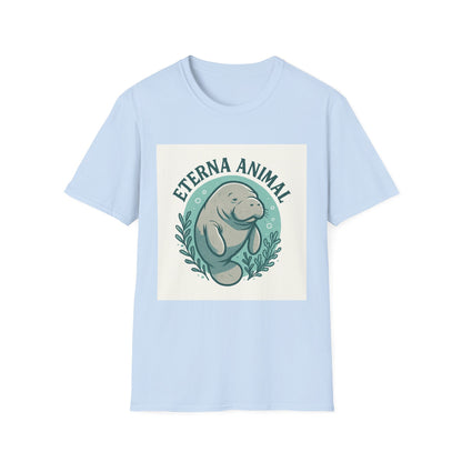 Eterna Animal Manatee Tee, Unisex Softstyle T-Shirt, Eco-Friendly Gift, Animal Lover Shirt, Nature Lover Apparel, Casual Wear