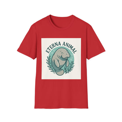 Eterna Animal Manatee Tee, Unisex Softstyle T-Shirt, Eco-Friendly Gift, Animal Lover Shirt, Nature Lover Apparel, Casual Wear