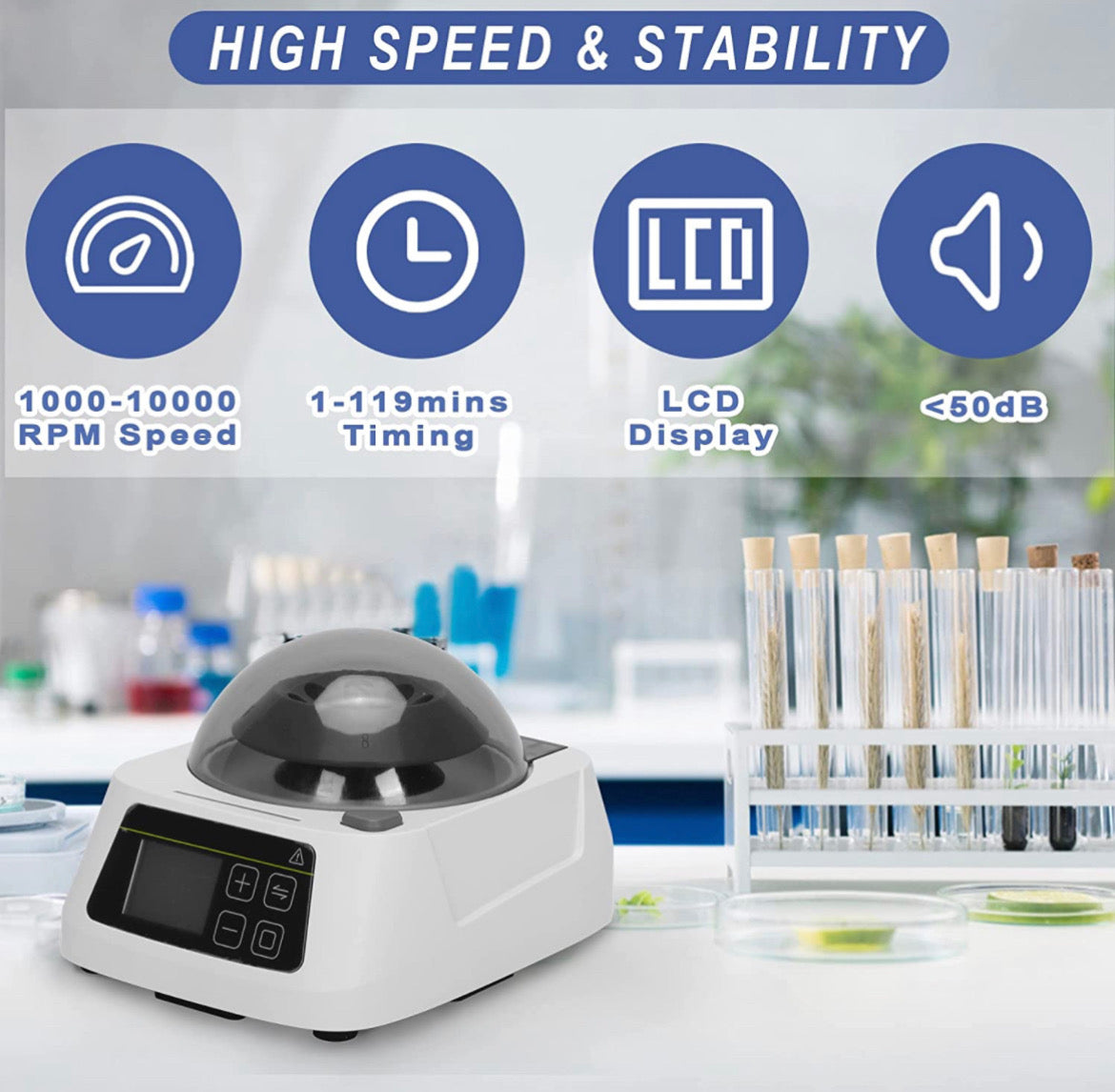 *Upgraded* Deluxe laboratory, Mini Centrifuge