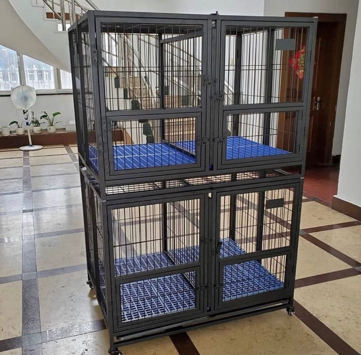 43”in iron double door cage & Floors *FREE SHIPPING*
