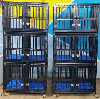 43”in iron double door cage & Floors *FREE SHIPPING*