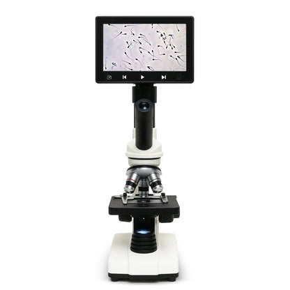 Veterinary Grade Canine Semen Analysis Microscope – 7” HD Display, Dual LED Lighting, WF10X Eyepiece, Slides & Cover Slips, Durable Steel Frame, Portable Metal Carrying Case